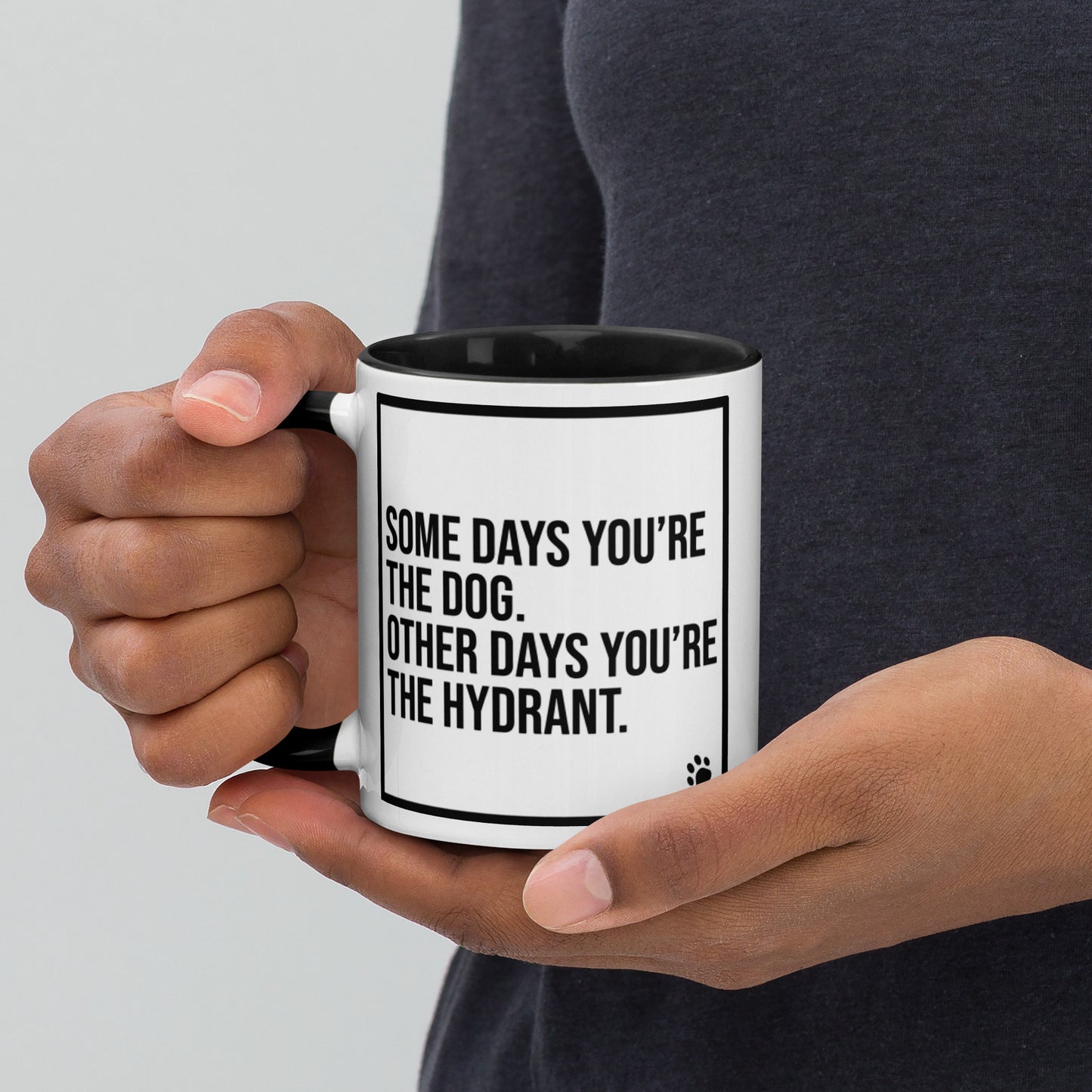 Some Days You're the Dog. Other Days You're the Hydrant: Mug with Color Inside