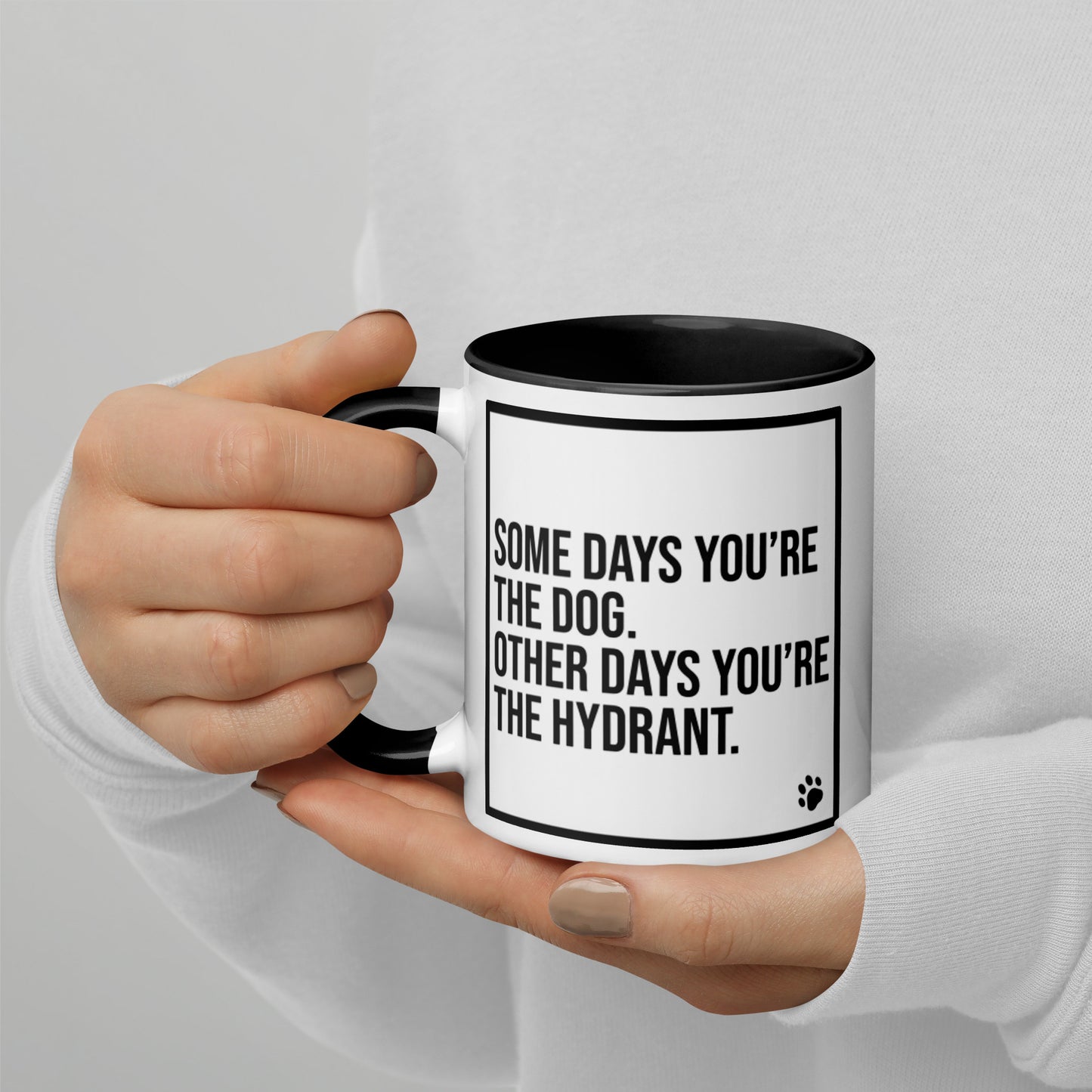 Some Days You're the Dog. Other Days You're the Hydrant: Mug with Color Inside