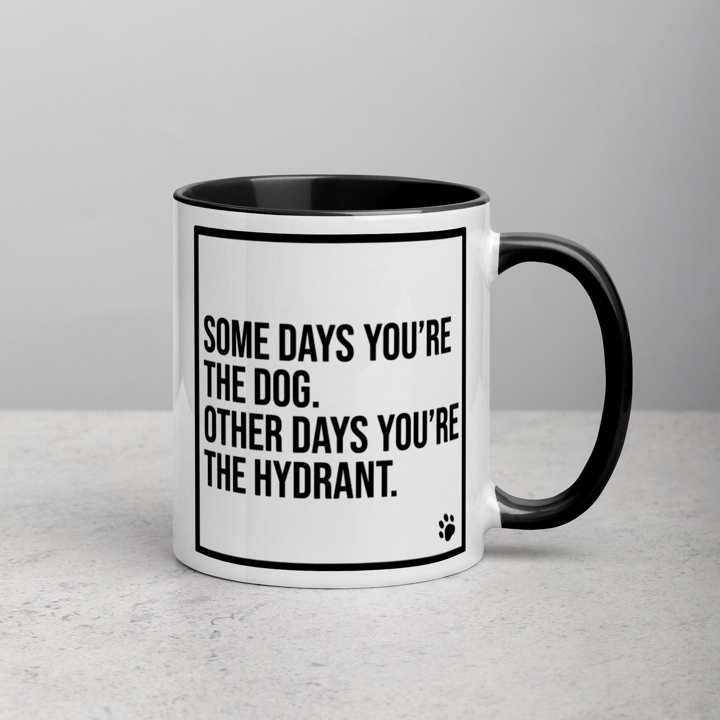 Some Days You're the Dog. Other Days You're the Hydrant: Mug with Color Inside