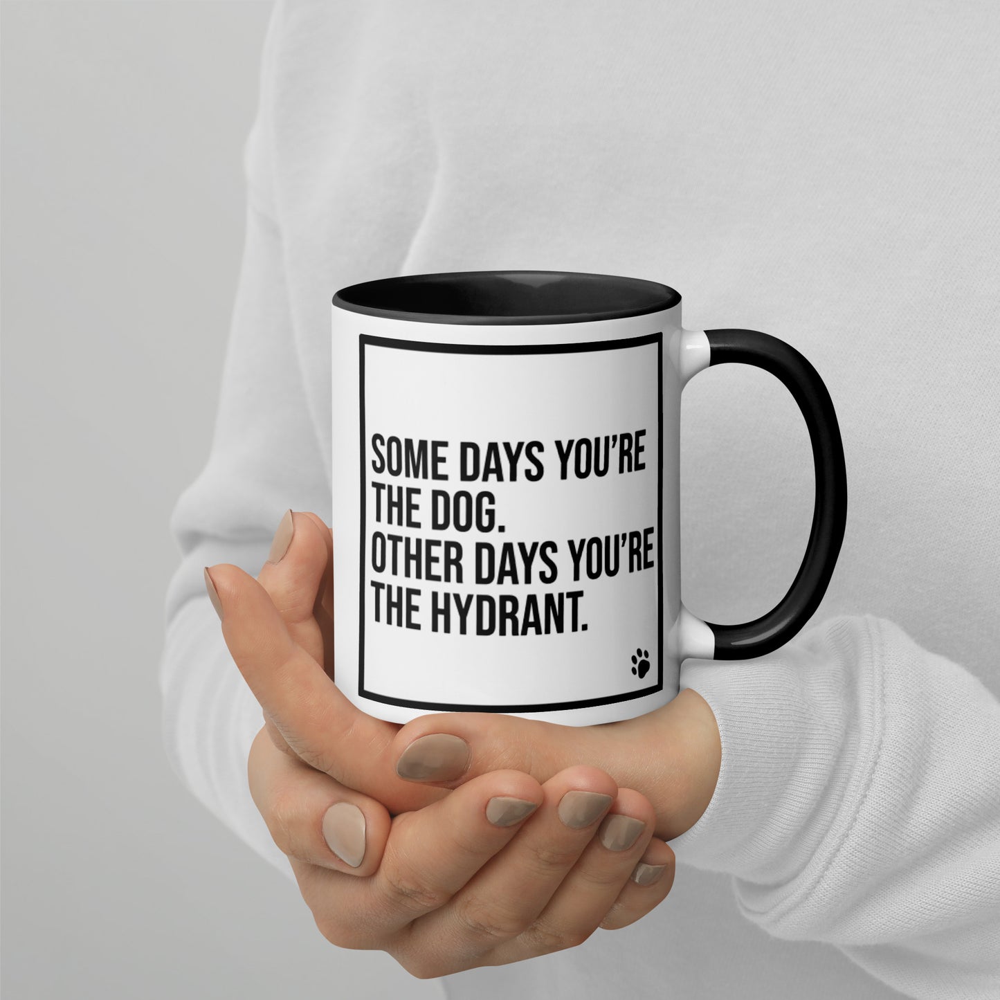 Some Days You're the Dog. Other Days You're the Hydrant: Mug with Color Inside