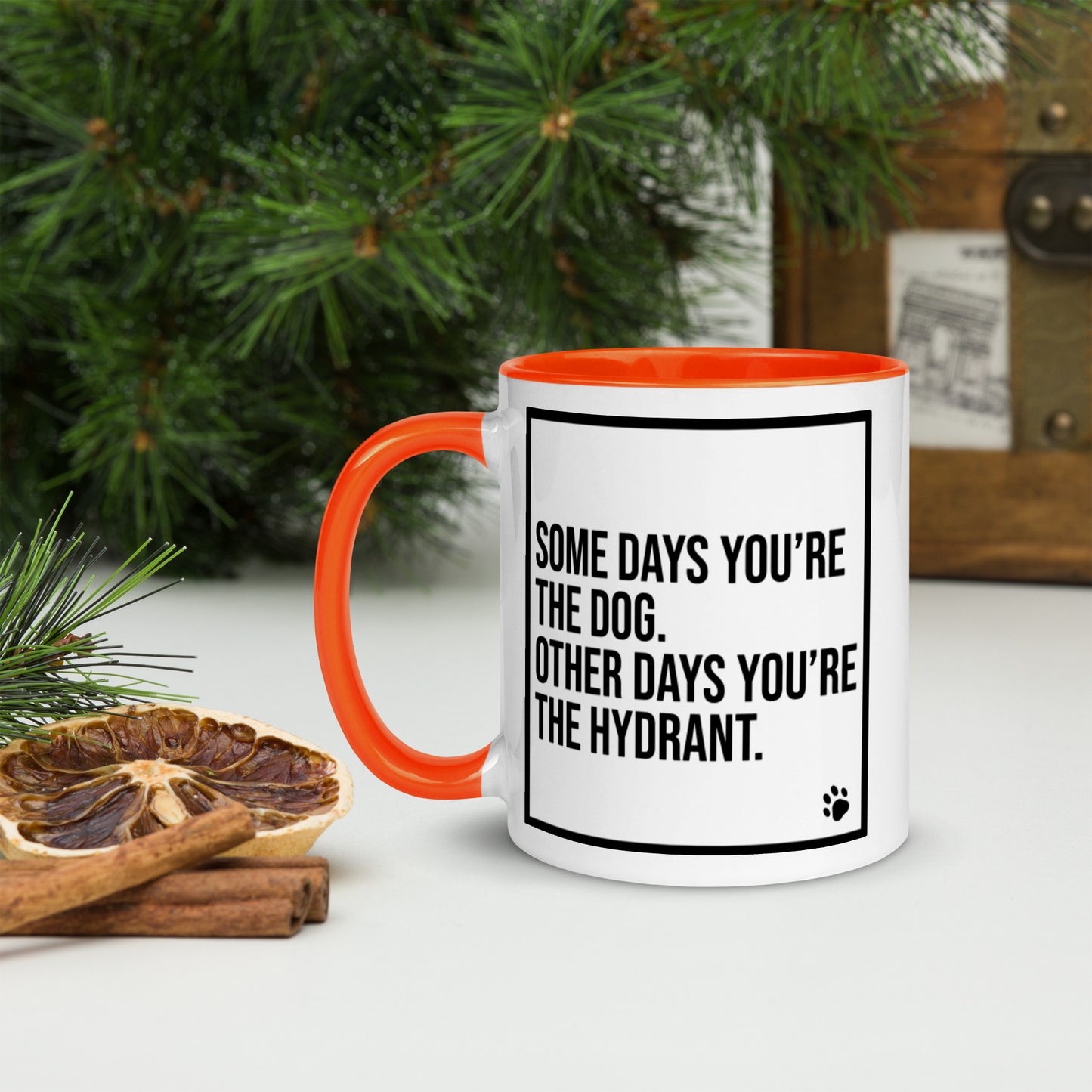 Some Days You're the Dog. Other Days You're the Hydrant: Mug with Color Inside
