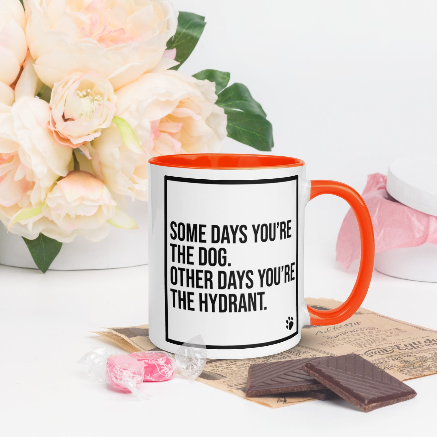Some Days You're the Dog. Other Days You're the Hydrant: Mug with Color Inside
