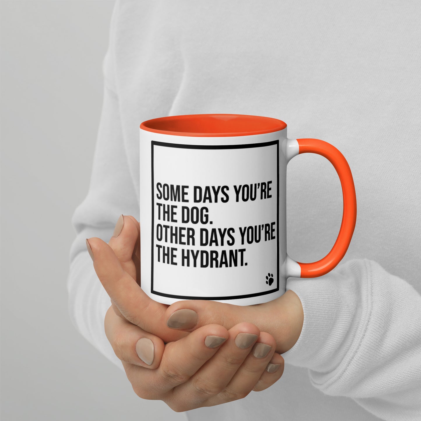 Some Days You're the Dog. Other Days You're the Hydrant: Mug with Color Inside