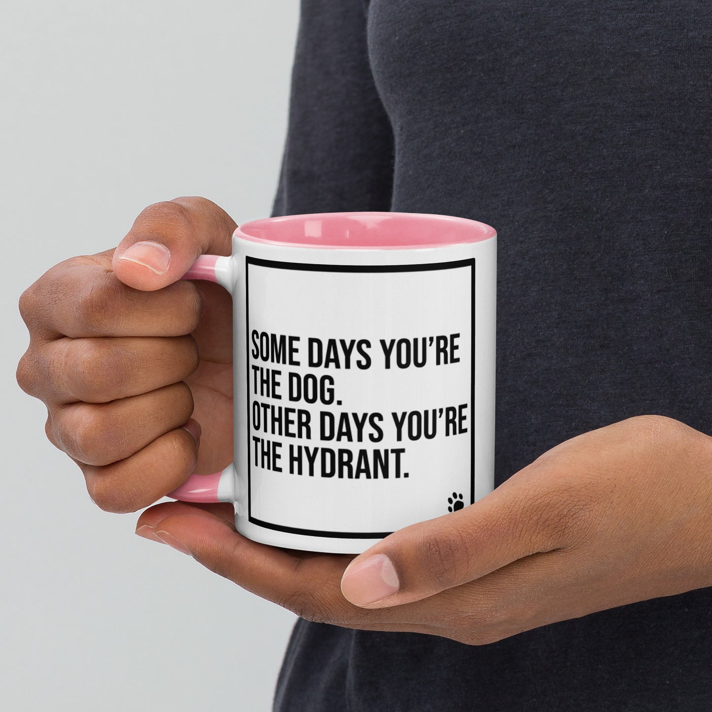 Some Days You're the Dog. Other Days You're the Hydrant: Mug with Color Inside