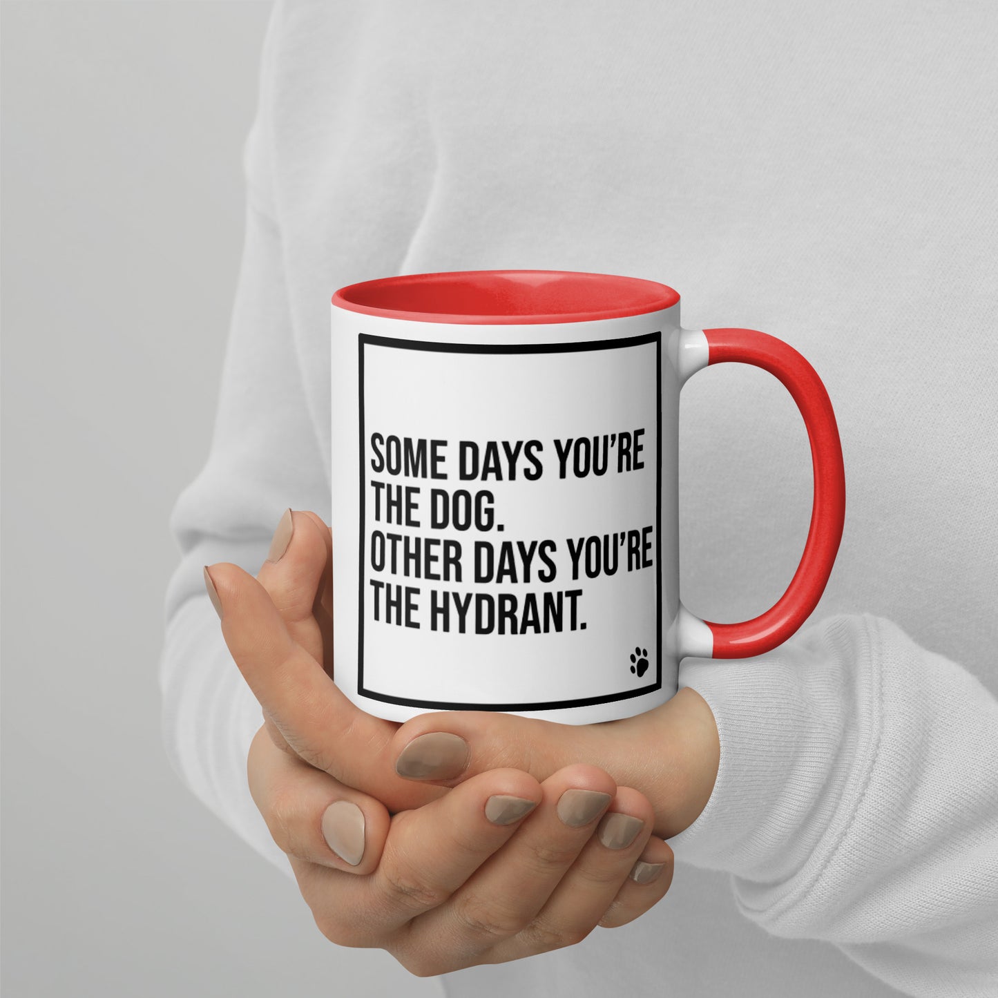 Some Days You're the Dog. Other Days You're the Hydrant: Mug with Color Inside